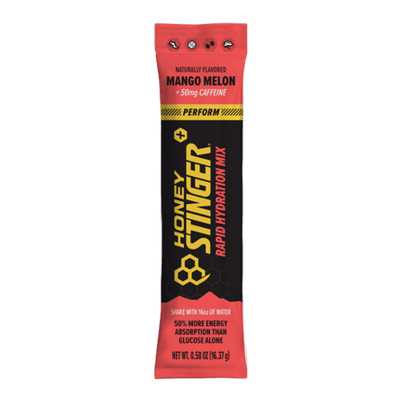 Honey Stinger PERFORM Rapid Hydration Mix - Mango Melon w/ 50mg Caffeine, Sports Nutrtion (24 count)