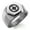 Silver, variant on Stainless Steel Aztec Intelligence Rune Engraved Hexagon Crest Flat Top Biker Style Polished Ring