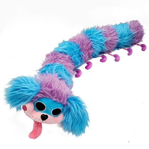 Poppy Playtime PJ Pug-a-Pillar Plush Toy, 24 inch Blue Purple Caterpillar Stuffed Animal, Soft Horror Game Collectible Plushie Gift for Kids Fans