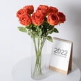 thumbnail image 4 of 1PC Rose Artificial Flower, Single Stem Fake Flowers Bridal Wedding Bouquet, Realistic Blossom Flora for Home Garden Party Hotel Office Decorations, 4 of 9