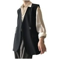 thumbnail image 1 of Traje de mujer Chaleco Abrigo Botón Invierno Sin mangas Con cuello en v Prendas de abrigo sólidas Fridja qr989, 1 of 9