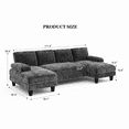 thumbnail image 2 of 111 Inch U Shaped Sectional Sofa with Double Chaise, Large Lounge Design Modular Couch for Living Rooms and Apartments, Grey, 2 of 7