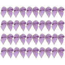 50 Pcs Light Purple Twist Tie Bows for Gift Wrapping and Craft Projects Solid
