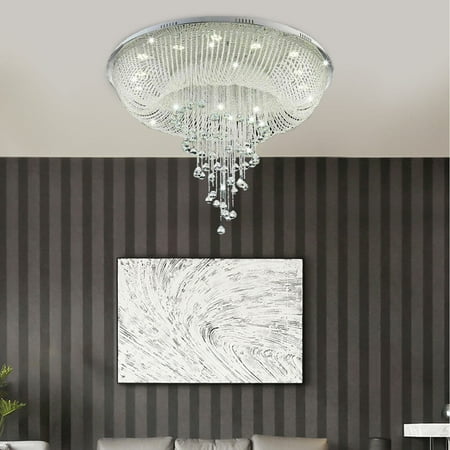 

Flush Mount Crystal Chandelier Ceiling Light Modern Elegant Luxury Style Home LED Lighting Lamp Top Crystal Lampshade 3 Light Colors Fixture for Bedroom Living Room Kitchen Bar Crystal Ceiling Light