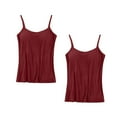 thumbnail image 3 of Kaemgyyd 2 Pack Womens Camisole with Padded Bra Spaghetti Strap Cami Comfy Undershirt Lounge Workout Tank Tops, 3 of 3
