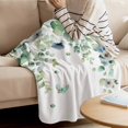 thumbnail image 2 of Fleece Blanket Ombre Green Eucalyptus Farm Blankets, Soft Cozy Warm Flannel Throw Blanket, Gradient Flower Butterfly Blanket for Bed Couch Sofa,40x60In, 2 of 9
