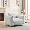 thumbnail image 2 of Oversized Accent Chair, Extra-Deep-Seat Upholstered Single Sofa Chair, Foam-Filled Daddy Chair, Comfy Fabric Armchair with Metal Leg for Bedroom Living Room Apartment, Gray, 2 of 7