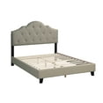 thumbnail image 2 of 1pc Bed Queen Size Bedroom Furniture Grey Polyfiber Tufted Adjustable HB Solid wood, 2 of 4