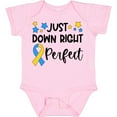 thumbnail image 3 of Inktastic Just Down Right Perfect Down Syndrome Awareness Ribbon Boys or Girls Baby Bodysuit, 3 of 5