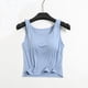 thumbnail image 1 of Camisola de manga corta para mujer con almohadilla para el pecho, sin aros de acero, ropa interior para yoga, pijamas deportivos, pijamas para mujer, 1 of 3