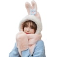thumbnail image 5 of Naierhg Beanie Scarf Hat Thickened Ultra Soft Keep Warm Faux Rabbit Fur Winter Women Cartoon Beanies Neckerchief Gloves for Daily WearWhite, 5 of 8