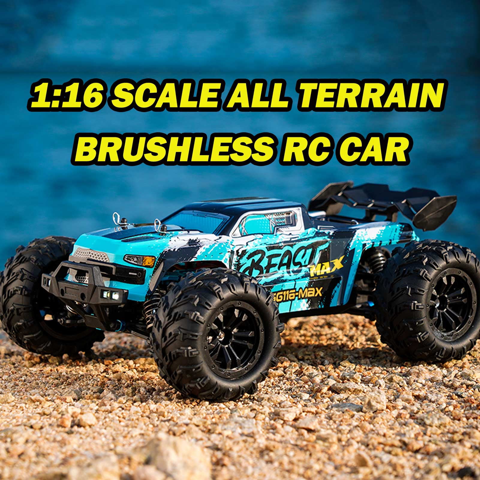 1:16 Scale Fast RC Car, 80KPH High Speed Brushless 4WD Off-Road Monster Truck, 2.4GHz Remote Control, All-Terrain Racing Toy for Adults and Boys