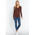 thumbnail image 2 of Long Slv V-neck Placket Thermal Top, 2 of 5