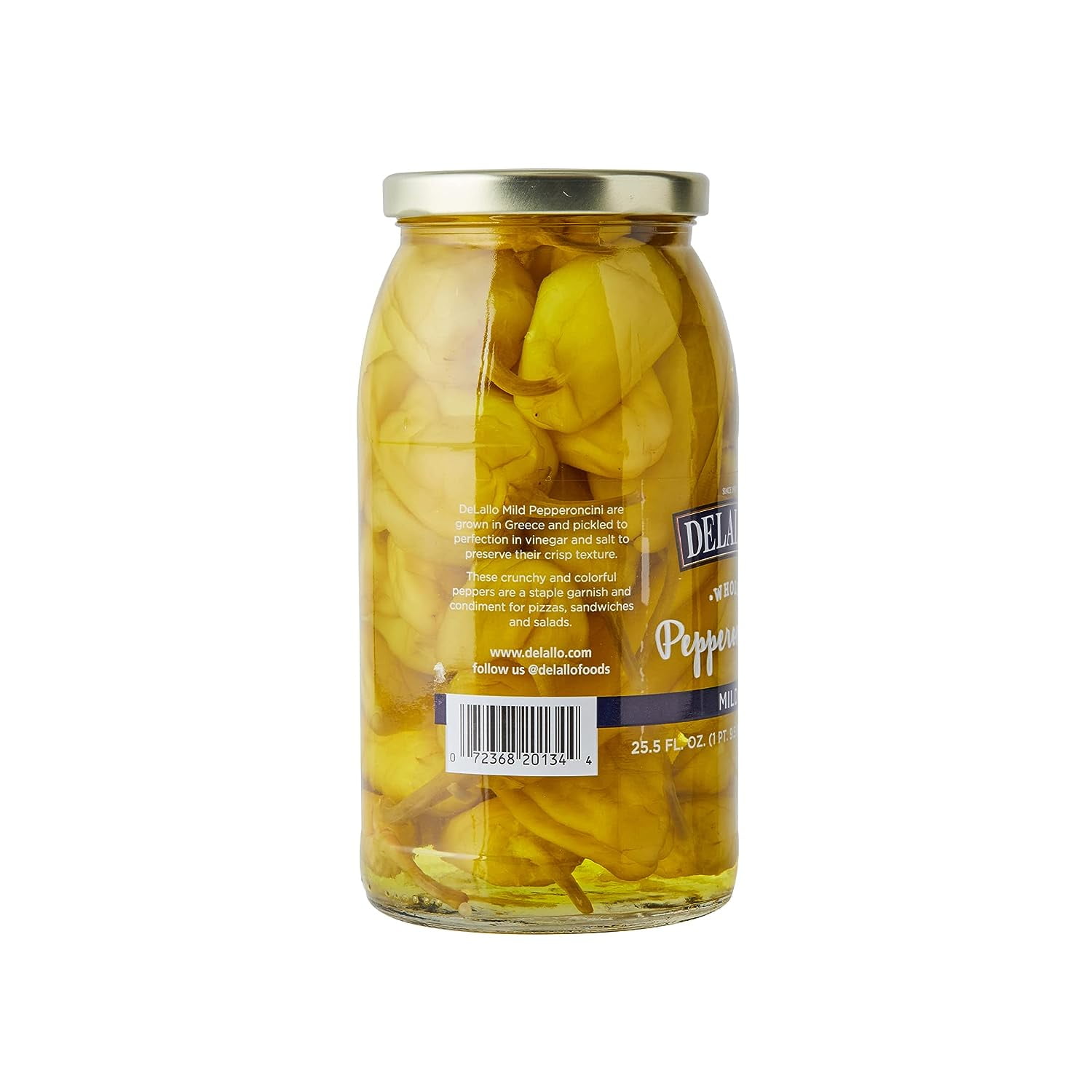 Mild Pepperoncini Peppers, 25.5 Ounce Jar 6 Pack, Whole Yellow Pickled Peppers Grown in Greece, 100% Cured, Non-GMO, Packed