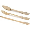 thumbnail image 2 of Smarty Shiny Metallic Gold Baroque Plastic Cutlery Set (600 Guests), 2 of 8