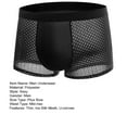thumbnail image 7 of sunsanly Men Summer Underwear Mid-rise Wide Elastic Waistband Boxer Briefs U-convex Thin Ice Silk Mesh Shorts Panties Underpants, 7 of 7