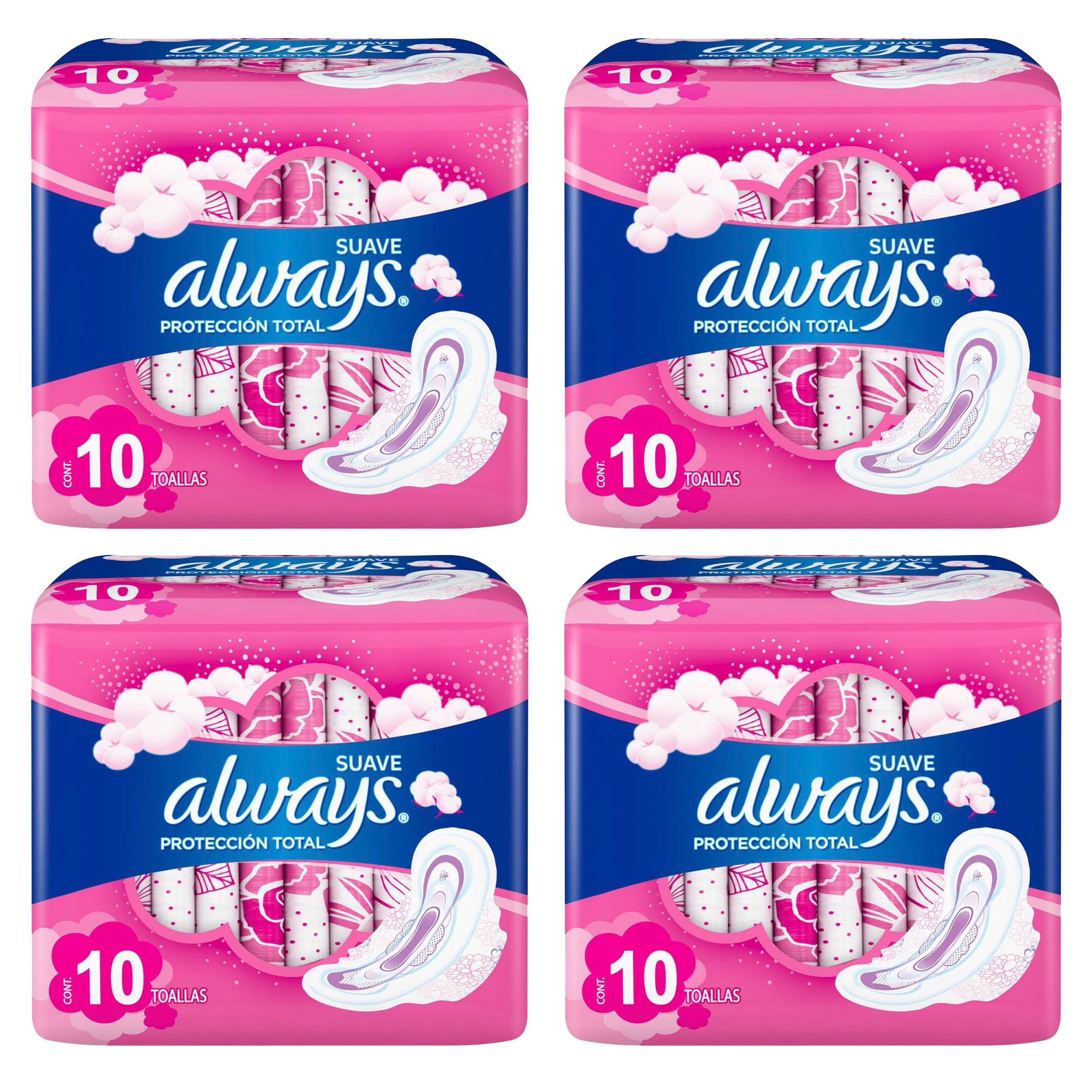 Pack of 4 Always Classic Pads with Wing Normal Size Soft Feel Protection 40 count