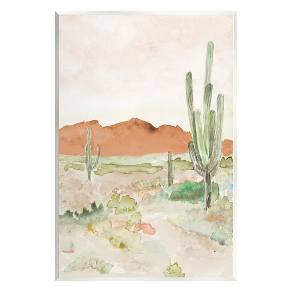 Stupell Industries Cactus Plants Dry Desert Scene Distant Cliffs Painting Unframed Art Print Wall Art, Design by Lanie Loreth