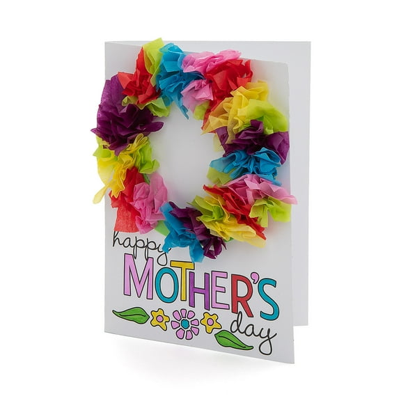 Mother’s Day Tissue Paper Wreath Card Craft Kit, Makes 12, Craft Kits, Mother's Day, 12 Pieces