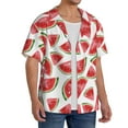 thumbnail image 2 of Kdxio Men's Hawaiian Shirt for Men Short Sleeve Shirt Hand Drawn Watermelon Summer Casual Holiday Beach Button Down T-Shirts, 2 of 7