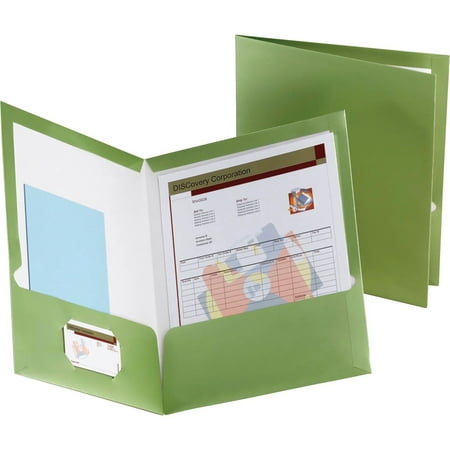 Metallic Pocket - Oxford, OXF5049560, Metallic Two Pocket Folders, 25 / Box, Green