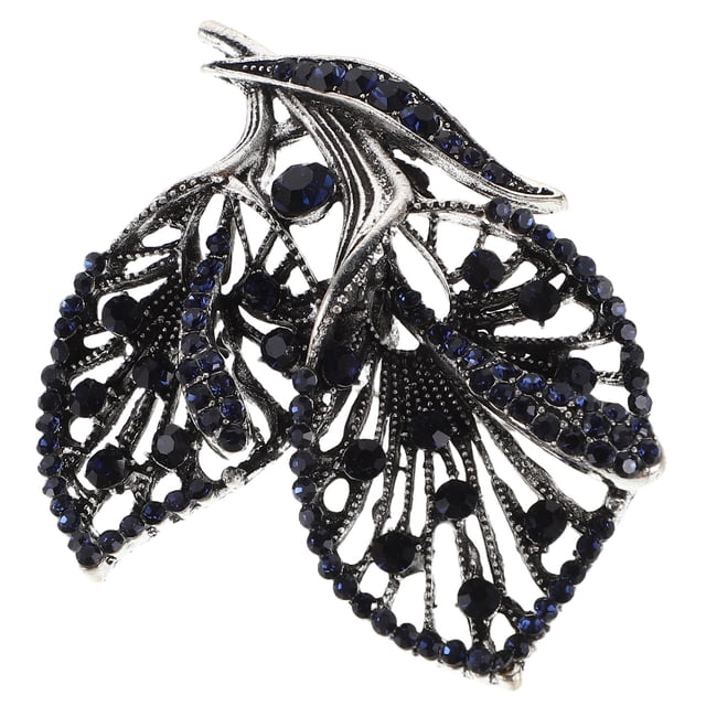 UPOUART Rhinestone Crystal Brooch Pin Vintage Hollow Craftsmanship Blue Flower Shape 1Pack Lightweight Comfort Jewelry