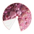 thumbnail image 3 of Salouo Pink Glitter Heart Candy Christmas Tree Skirt 30" Farmhouse Christmas Decorations Snowman Xmas Tree Skirt Tree Mat for Holiday Party Decor, 3 of 8