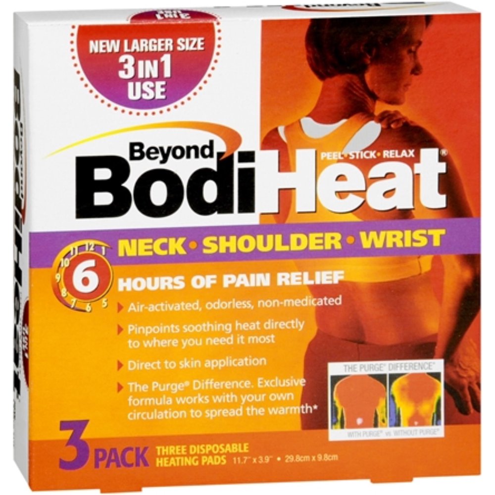 6 Pack Beyond BodiHeat Neck and Shoulder Pain Relief Pads 3 Each