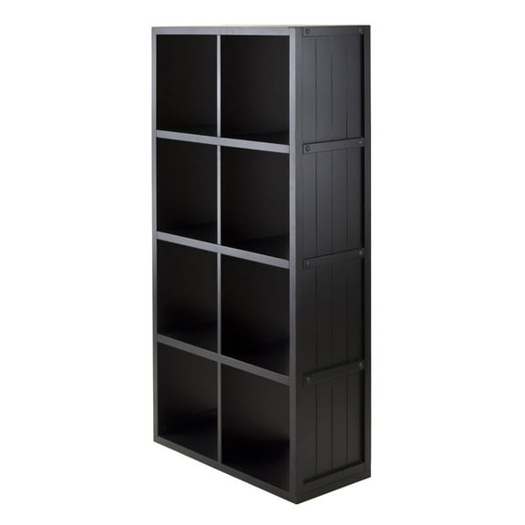 Winsome Wood Timothy 4x2 Storage Cube Shelf, Black Finish