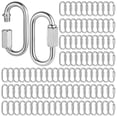 thumbnail image 1 of 100 eslabones de cadena rápidos, M3.5 eslabones en forma de D resistentes, conectores de cadena de hierro galvanizado para seguridad, eslabones de cadena de reparación de bloqueo roscado para equipos, 1 of 5