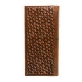thumbnail image 3 of Texas West Men's Cow Fur Cowhide Genuine Leather Praying Cowboy Basketweave Bifold Wallet in 3 Colors, 3 of 4