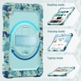 thumbnail image 7 of XYX For Samsung Galaxy Tab A9+/A9 Plus Case 11 inch, 360 Rotating Shockproof Cover with Stand, Screen Protector, Shoulder Strap (2023, SM-X210/X216/X218), Blue Camouflage, 7 of 7