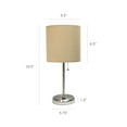 thumbnail image 4 of Mod Lighting and Decor Stick Table Lamps with Round Shades - 19.5" - Beige and Silver - Set of 2, 4 of 9