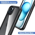 thumbnail image 3 of for iPhone 15 Case, Sturdy Shockproof Case with Tempered Glass Screen Protector, Heavy Duty Protection Shock Resistant Hybrid Clear Bumper Hard Cover for iPhone 15 6.1 Inch,Black, 3 of 7