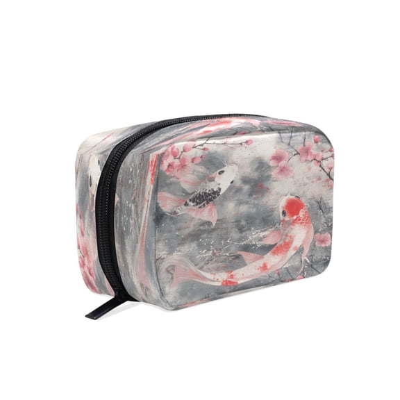 BZSMCE Makeup and Cosmetic Bag Women Simple Goldfishs Pattern Square Cosmetic Bag