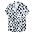 thumbnail image 1 of Chemise en Denim Homme Décontractée Boutons Plage Imprimé Floral Non Positionné Col Rabattu Chemise à Manches Courtes Blouse, 1 of 1