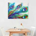 thumbnail image 2 of Jiayy Beautiful Modern Art Abstract Painting Peacock Feather Canvas Print, Stretched and Framed Artwork Decor Wall Living room Office Art Abstract Peacock Feather Picture Canvas Print Home Decor, 2 of 6
