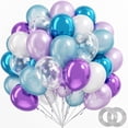thumbnail image 1 of Globo BAUANOOY Frozen, 60 unidades, 30 cm, morado y azul con copo de nieve, 1 of 7