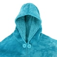 thumbnail image 3 of Catalonia Women's Poncho Cape, Sherpa Fleece Cloak Coat, Snuggly Hooded Wearable Blanket, Gift Idea for Adults and Teen Girls, Blue, 3 of 9