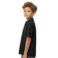 thumbnail image 3 of Paragon Youth Saratoga Performance Polo, Moisture-Wicking Microfiber Shirt, UPF 30+, Black, XS, 3 of 5