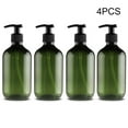 thumbnail image 4 of Matsuzay Dispensador de jabón, botellas de bomba de recarga, desinfectante de plástico tipo empuje, verde marrón para dispensar lociones de Juegos de accesorios de baño No.2 Matsuzay HA042823-02, 4 of 6