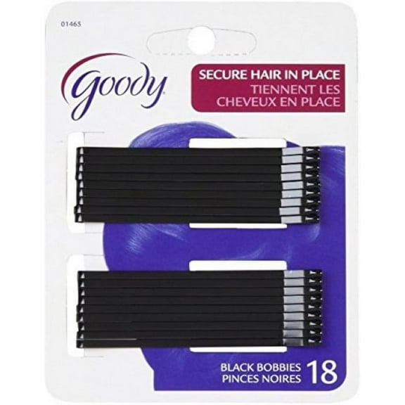 Goody Styling Essentials Bobby Pins, Black, 2.5 Inches 18 ea (Pack of 3)
