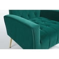 thumbnail image 4 of Tufted Cushions Accent Chair With Ottoman In Green, 4 of 8