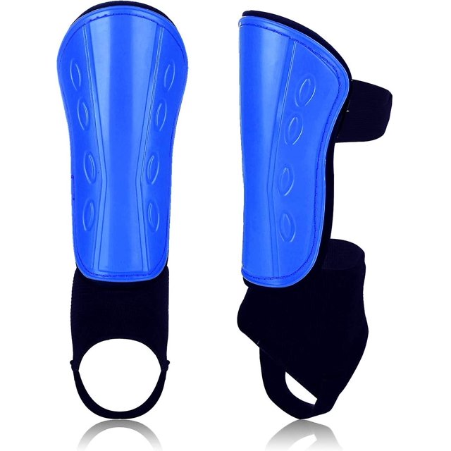 Espinilleras de fútbol, equipo de fútbol protector antideslizante y deslizante para jóvenes y adultos, equipo de protección acolchado para espinillas con soporte para tobillo y St ajustable