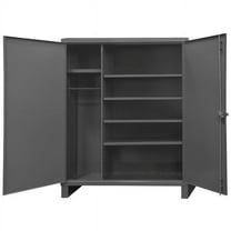 Durham HDWC246078-5S95 Extra Heavy Duty Welded 12 Gauge Steel Wardrobe Cabinet with 4 Shelves, Gray - 78 x 60 x 24 in.