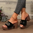 thumbnail image 3 of Dakaela Womens Heel Sandals Open Toe Summer Dressy Platform Slide Shoes Casual Slide Sandal, 3 of 7