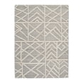 thumbnail image 1 of "Alfombra rectangular con diseño geométrico y pelo de lana, mediana, gris" Benzara BM227541, 1 of 2