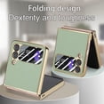 thumbnail image 2 of ELEHOLD for Samsung Galaxy Z Flip 4 Case Leather Protective Case with Tempered Glass Small Screen Protector Shockproof Anti-Scratch Phone Case for Galaxy Z Flip 4 2022, Green, 2 of 8