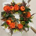 thumbnail image 6 of QHUDLV Fall Peony and Pumpkin Wreath,Farmhouse Fall Wreath with Maple Leaf and Berry Decor for Front Door Outside,Mixed Leaves-Thanksgiving Wreaths for Indoor Outdoor Halloween Harvest Decor, 6 of 9