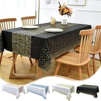 Nkmbld Table Runner for Kitchen Disposable Tablecloth Plastic Party Plain Tablecloth Solid Color Water Proof and Oil Proof Tablecloth, Black